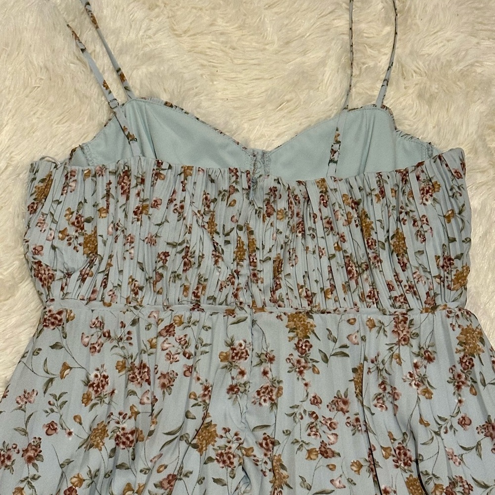 Lulu's Blue Floral Tiered Maxi Dress - Picture 4 of 6